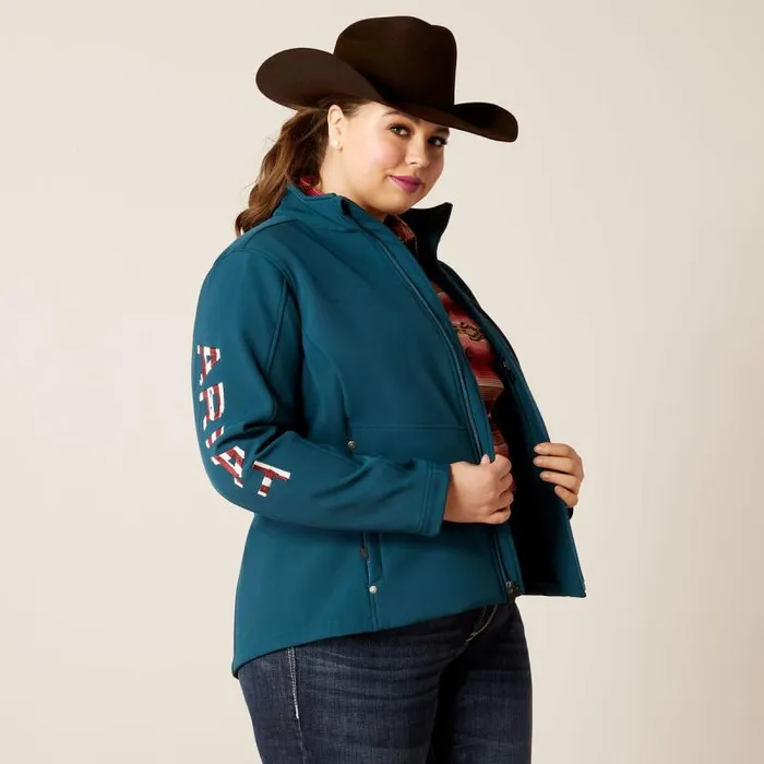 Women Jackets and Vests Ariat Team Patriot Softshell Jacket Reflecting Pond