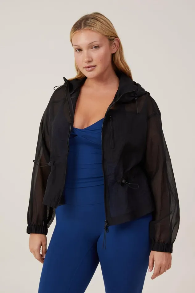 Women Jackets Cotton On Mesh Anorak Black