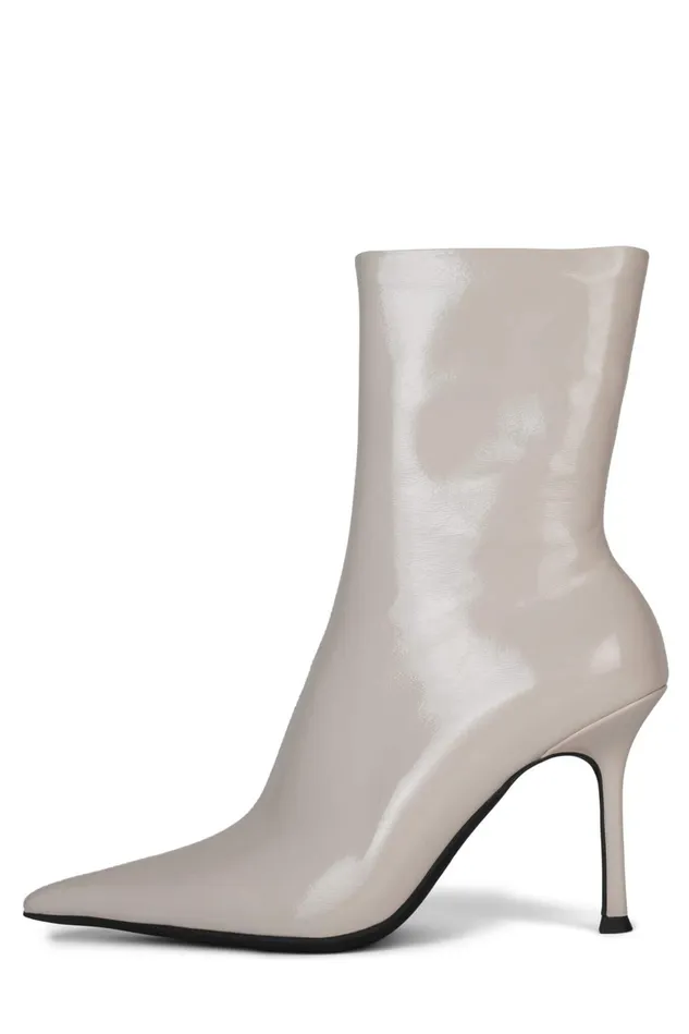 Women Jeffrey Campbell Ankle To Mid DARING Ivory Crinkle Patent