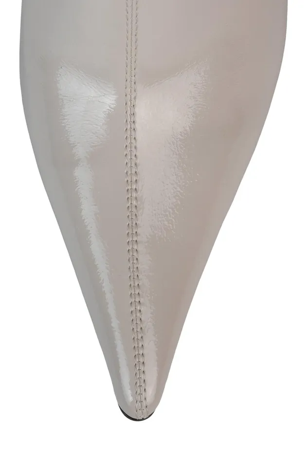 Women Jeffrey Campbell Ankle To Mid DARING Ivory Crinkle Patent