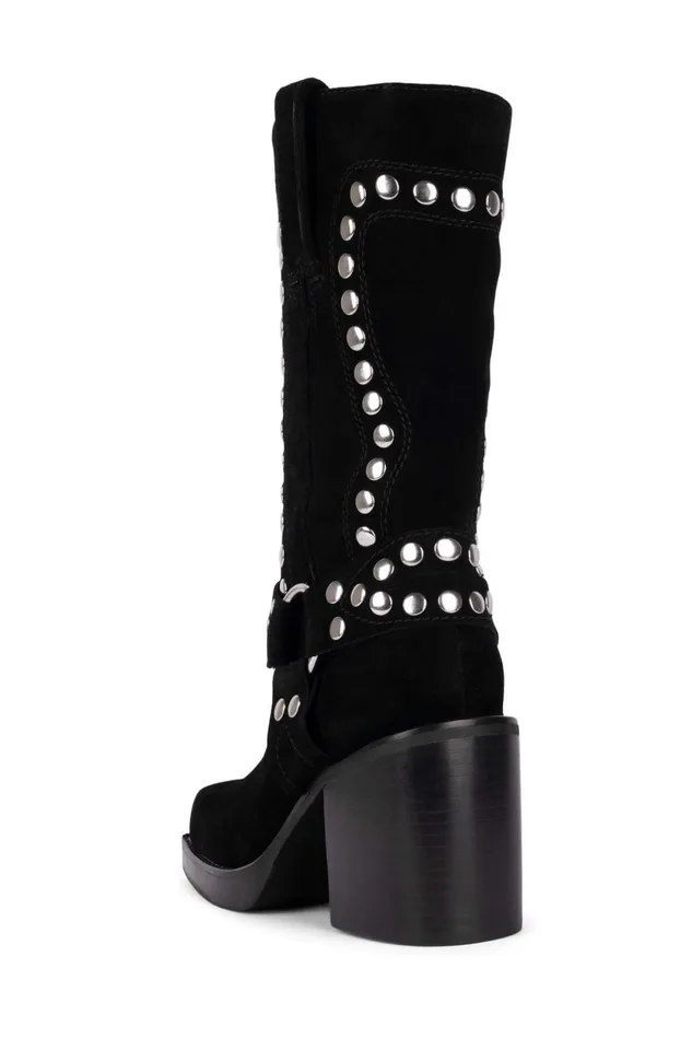 Women Jeffrey Campbell Ankle To Mid JUVENILES Black Suede Silver