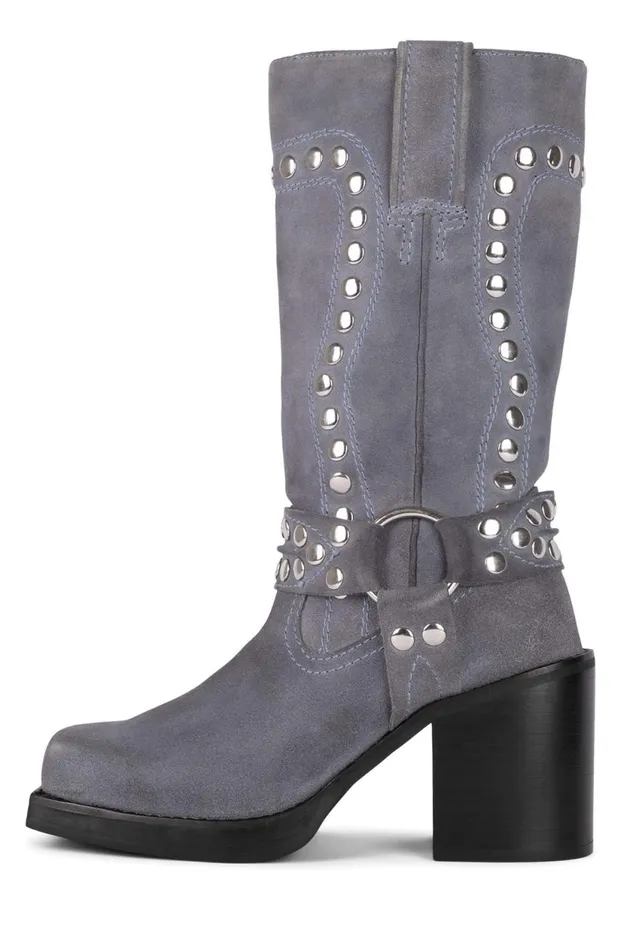 Women Jeffrey Campbell Ankle To Mid JUVENILES Dusty Blue Suede Silver