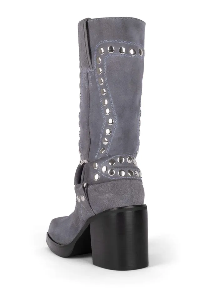 Women Jeffrey Campbell Ankle To Mid JUVENILES Dusty Blue Suede Silver