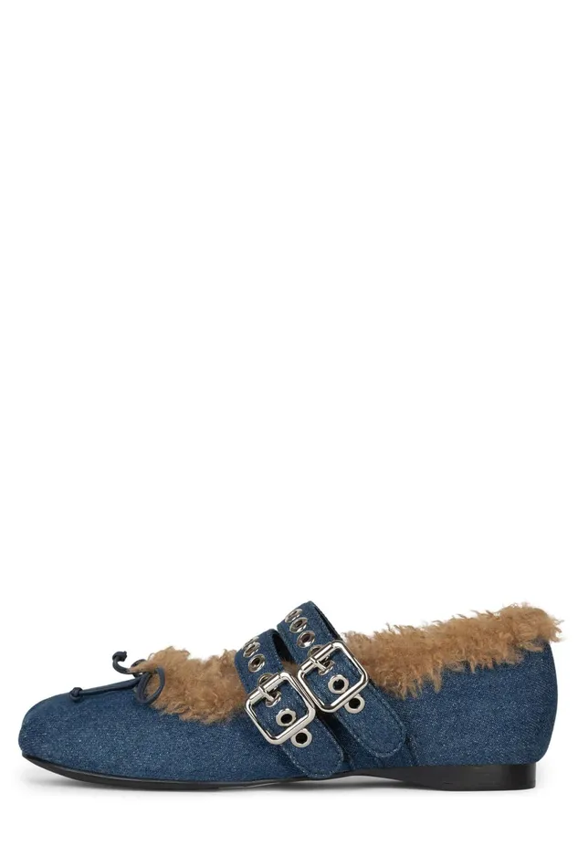 Women Jeffrey Campbell Ballet Flats BALLOTTEF Blue Denim Combo