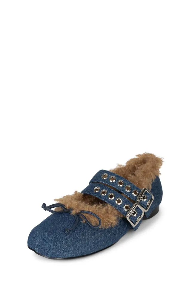 Women Jeffrey Campbell Ballet Flats BALLOTTEF Blue Denim Combo