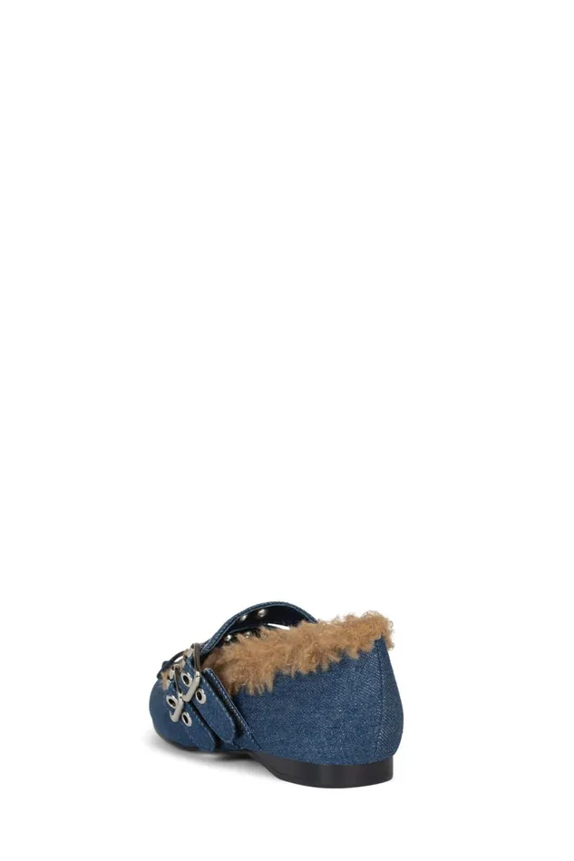 Women Jeffrey Campbell Ballet Flats BALLOTTEF Blue Denim Combo