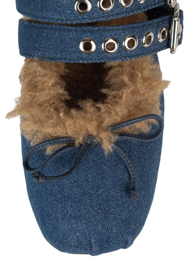 Women Jeffrey Campbell Ballet Flats BALLOTTEF Blue Denim Combo