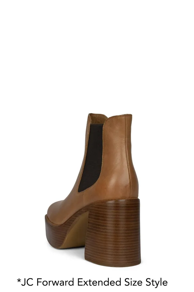 Women Jeffrey Campbell Boot DRUMNBASS Tan Tan Polish Stack