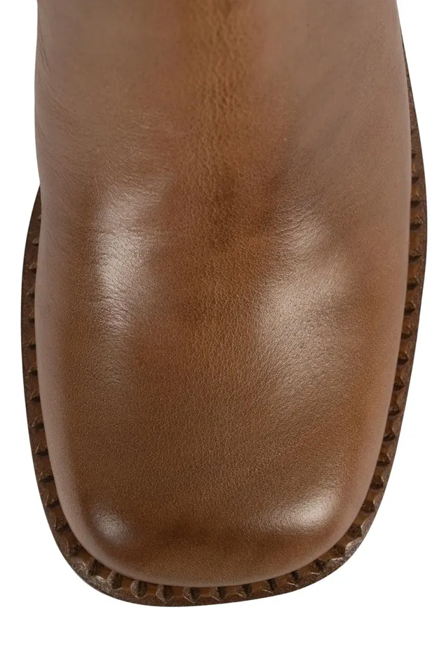 Women Jeffrey Campbell Boot PERFORMER Tan Tan Polish Stack