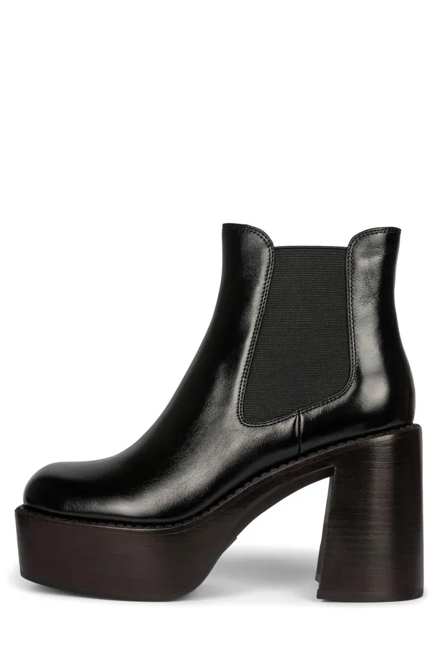 Women Jeffrey Campbell Boot PERFORMER Tan Tan Polish Stack
