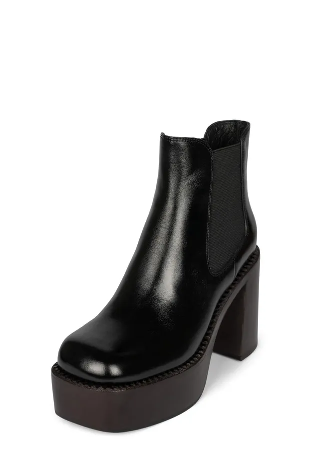Women Jeffrey Campbell Boot PERFORMER Tan Tan Polish Stack