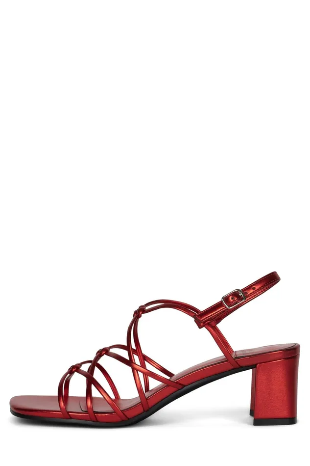 Women Jeffrey Campbell Heel SOCIALIZE Red Metallic