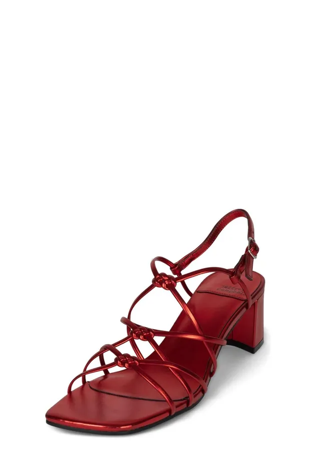 Women Jeffrey Campbell Heel SOCIALIZE Red Metallic