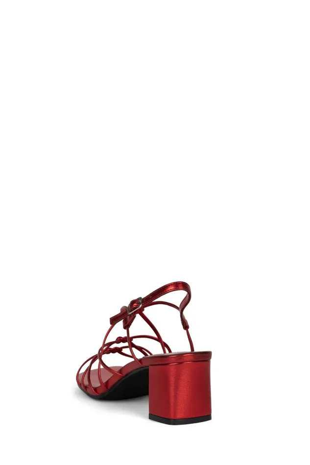 Women Jeffrey Campbell Heel SOCIALIZE Red Metallic