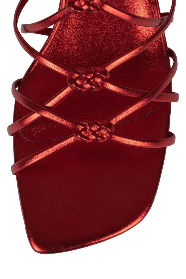 Women Jeffrey Campbell Heel SOCIALIZE Red Metallic