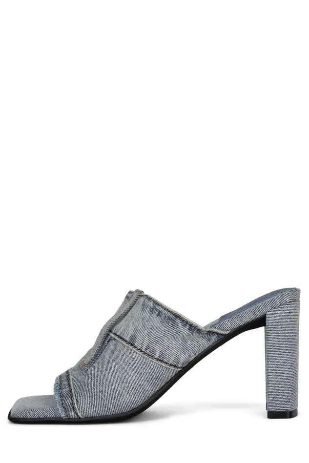 Women Jeffrey Campbell Heel TROUSER Light Blue Denim