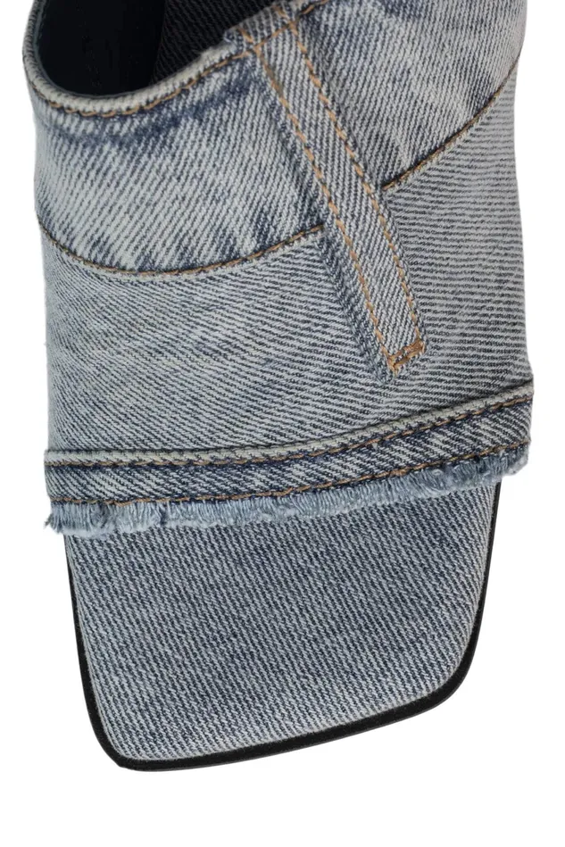 Women Jeffrey Campbell Heel TROUSER Light Blue Denim