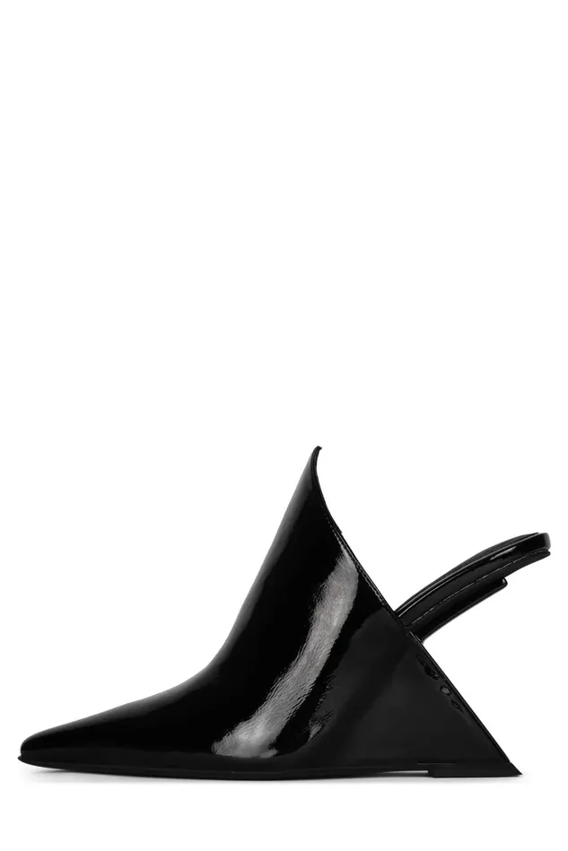 Women Jeffrey Campbell Mule AESTHETIC White Crinkle Patent