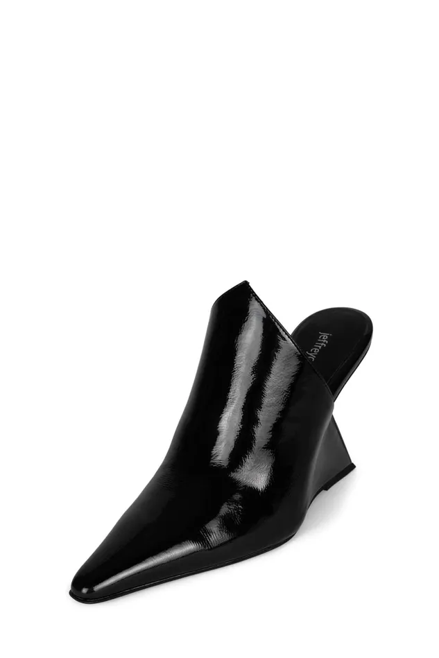 Women Jeffrey Campbell Mule AESTHETIC White Crinkle Patent