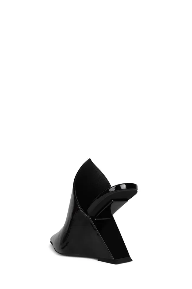 Women Jeffrey Campbell Mule AESTHETIC White Crinkle Patent