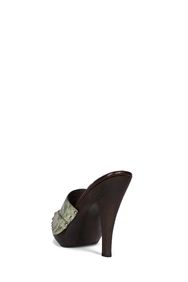 Women Jeffrey Campbell Mule JAYDE Gold Lizard
