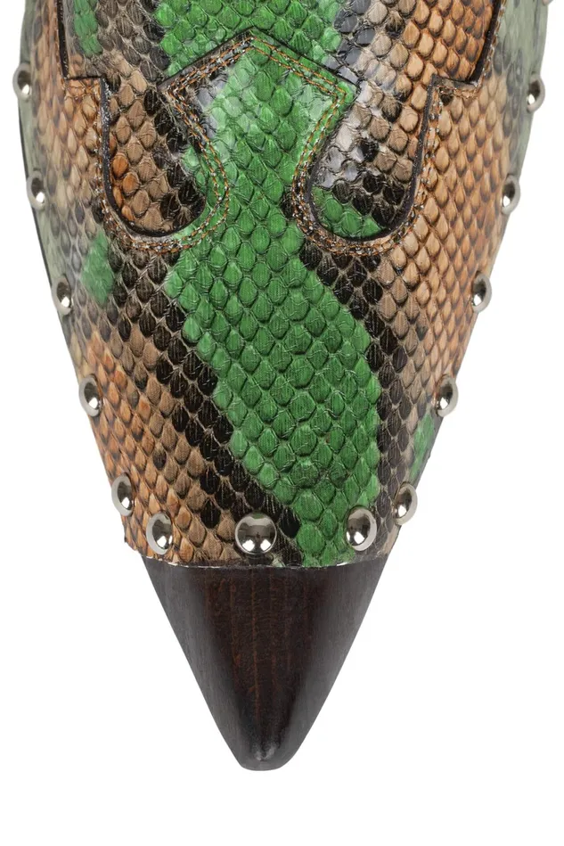 Women Jeffrey Campbell Mule JAYDE Gold Lizard