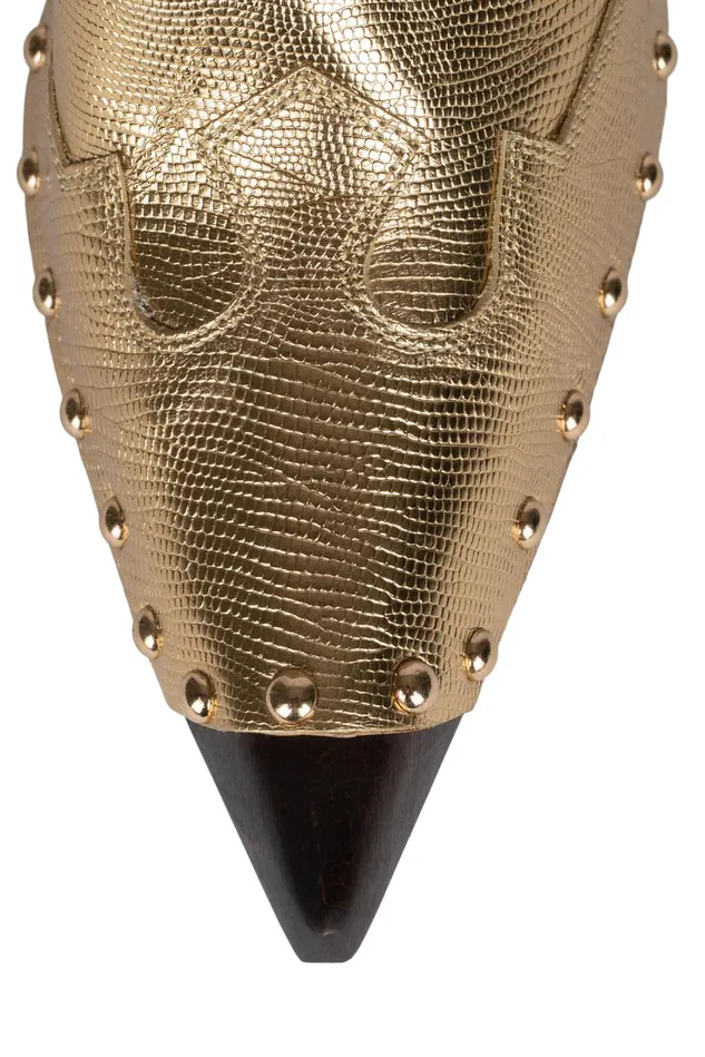 Women Jeffrey Campbell Mule JAYDE Gold Lizard