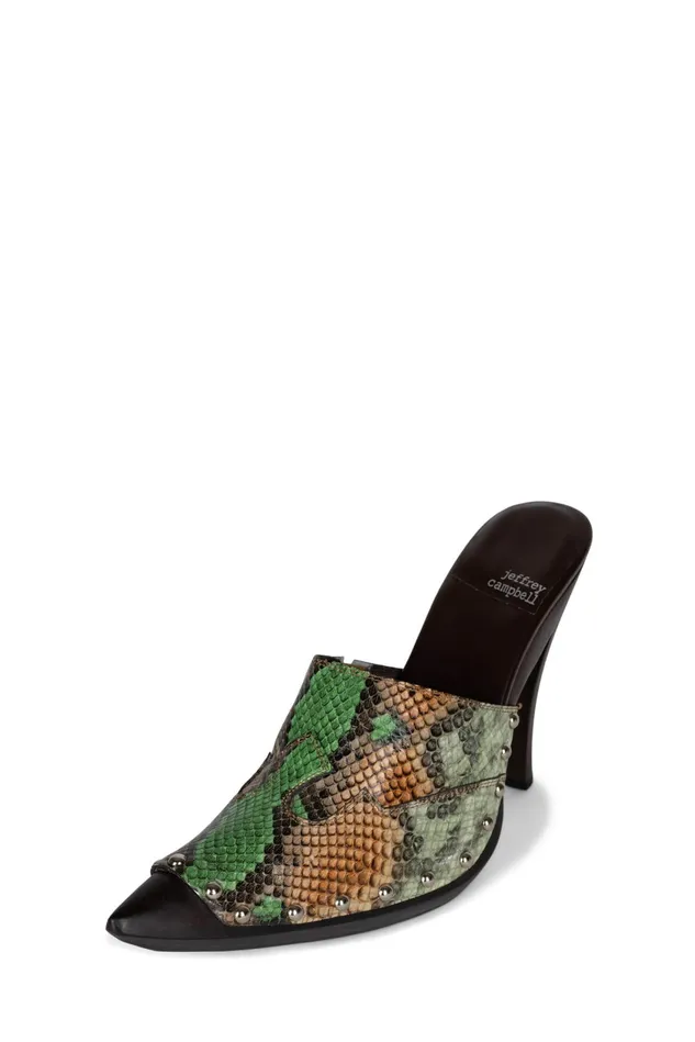Women Jeffrey Campbell Mule JAYDE Gold Lizard