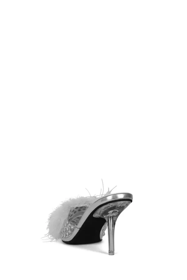 Women Jeffrey Campbell Mule PIXXIEF Blue Clear Vinyl