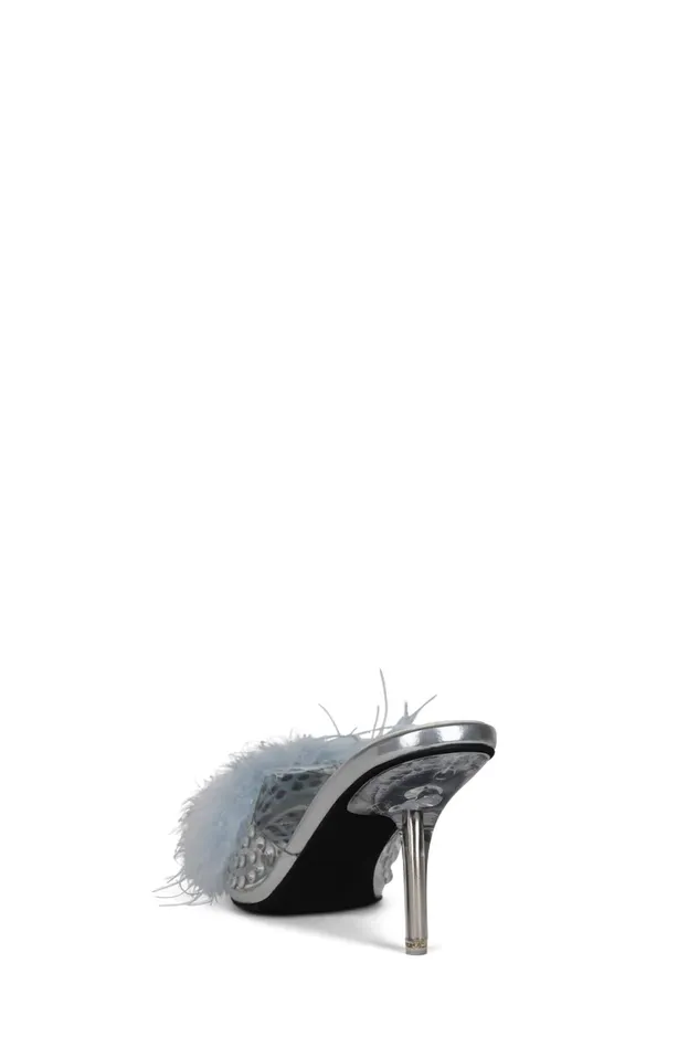 Women Jeffrey Campbell Mule PIXXIEF Blue Clear Vinyl
