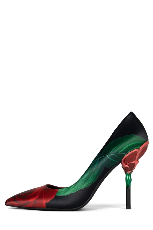 Women Jeffrey Campbell Pump ROSARIA Black Red Multi