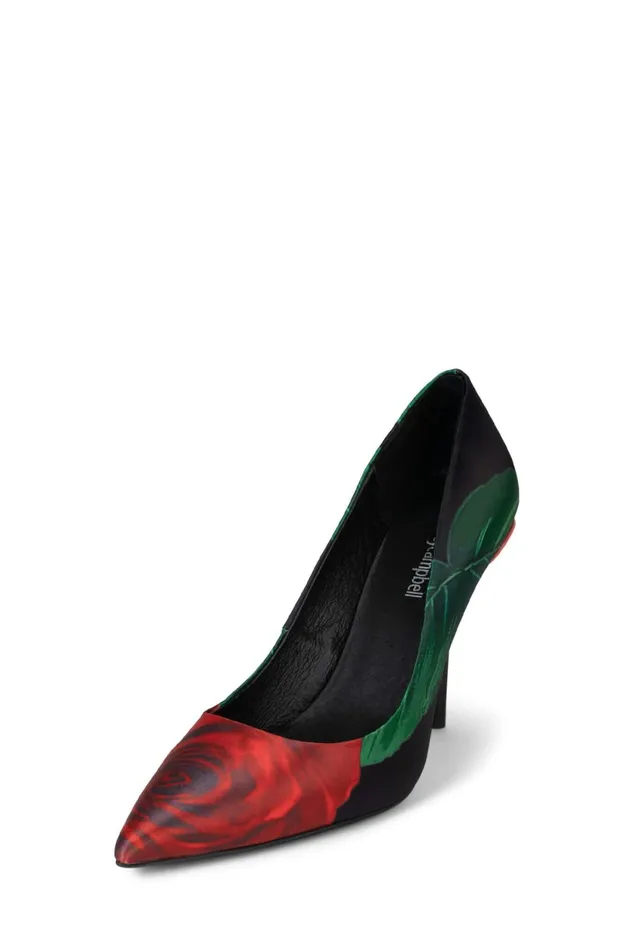 Women Jeffrey Campbell Pump ROSARIA Black Red Multi