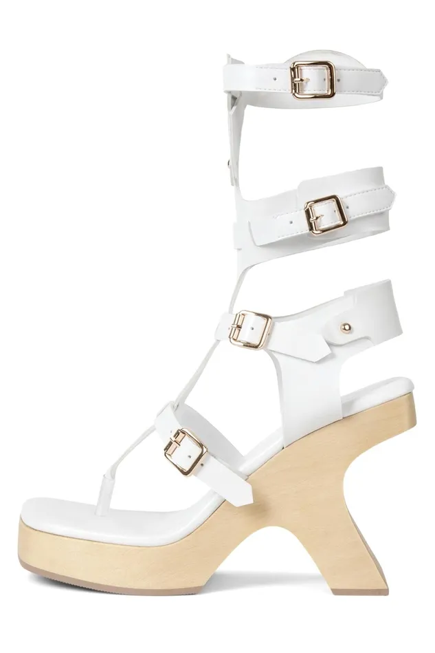 Women Jeffrey Campbell Sandal ELEMENTS White