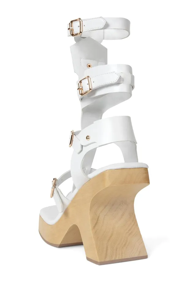 Women Jeffrey Campbell Sandal ELEMENTS White