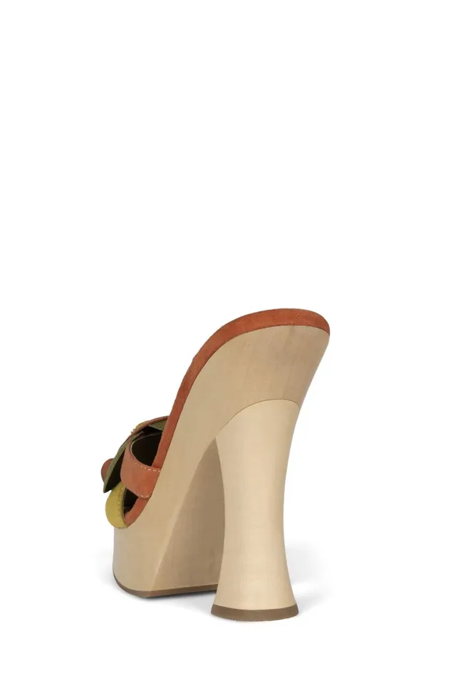 Women Jeffrey Campbell Sandal UGROWGRL Brown Khaki Suede Combo