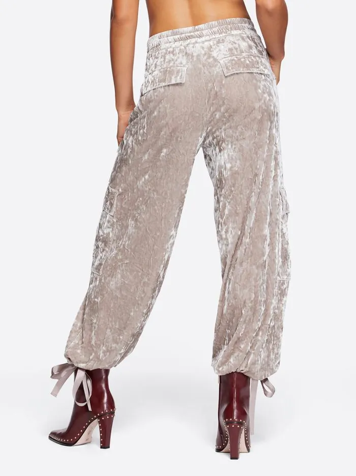 Women Jessica Simpson Bottoms Velvet Cargo Pant In Pearl Grey