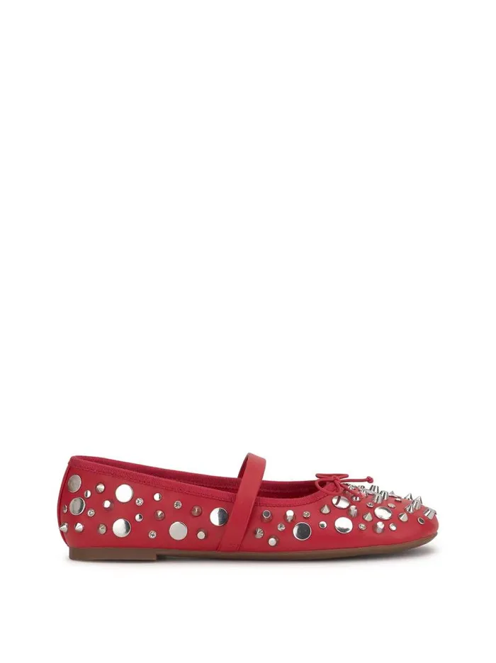 Women Jessica Simpson Flats Azalina Mary Jane Flat In Red Studded