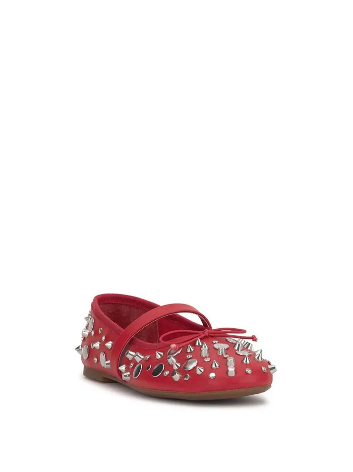 Women Jessica Simpson Flats Azalina Mary Jane Flat In Red Studded