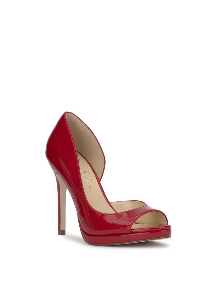 Women Jessica Simpson Platforms Kimli Peep Toe Pump In Red Muse