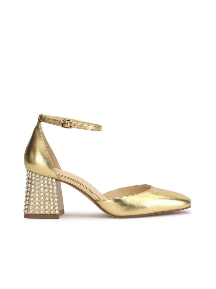 Women Jessica Simpson Pumps Fulian Block Heel Pump In Gold