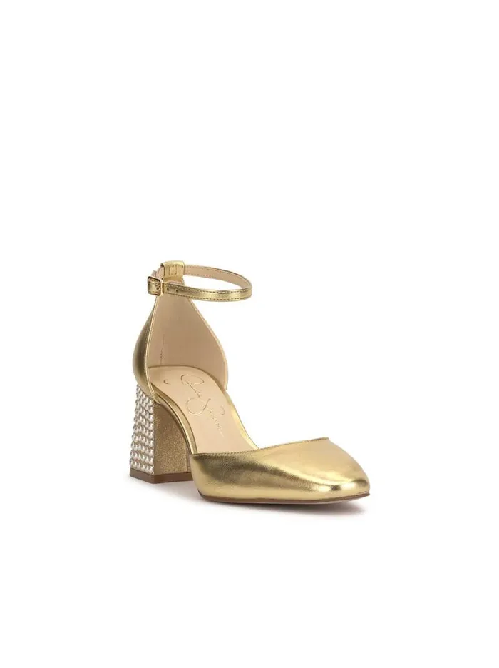 Women Jessica Simpson Pumps Fulian Block Heel Pump In Gold