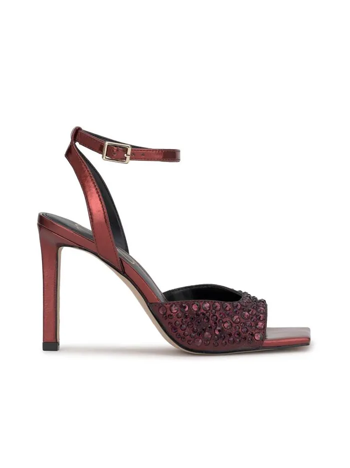 Women Jessica Simpson Sandals Lendall High Heel In Black Oxblood