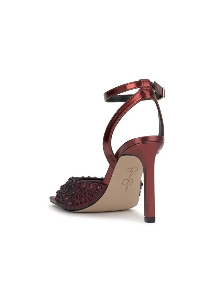 Women Jessica Simpson Sandals Lendall High Heel In Black Oxblood