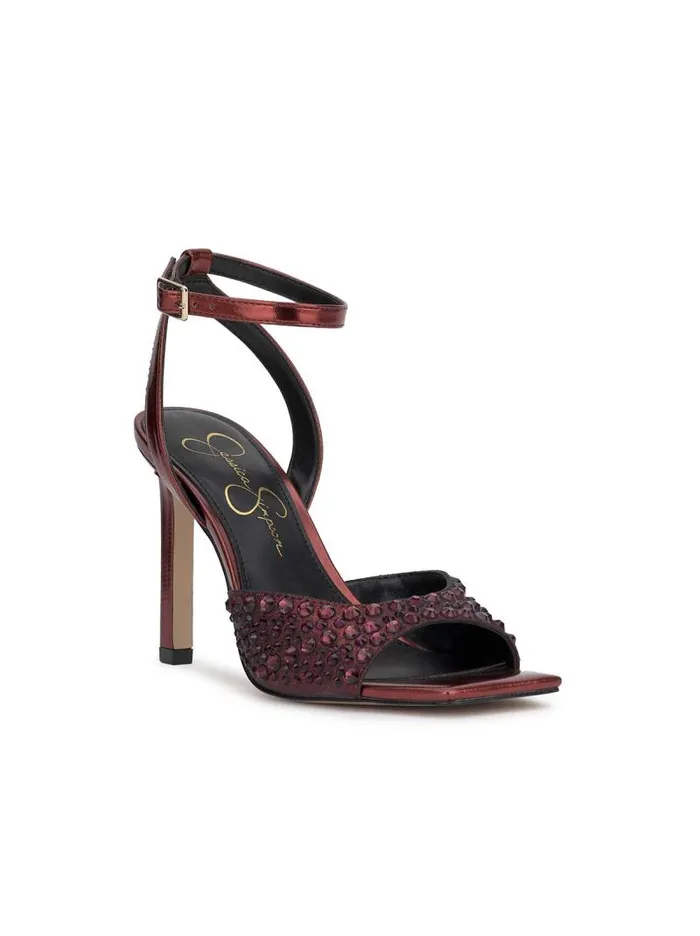 Women Jessica Simpson Sandals Lendall High Heel In Black Oxblood