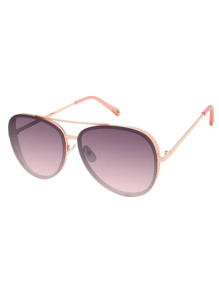 Women Jessica Simpson Sunglasses Glam Aviator Pilot Sunglasses In Rose Gold and Rose Women Jessica Simpson Sunglasses Glam Aviator Pilot Sunglasses In Rose Gold and Rose