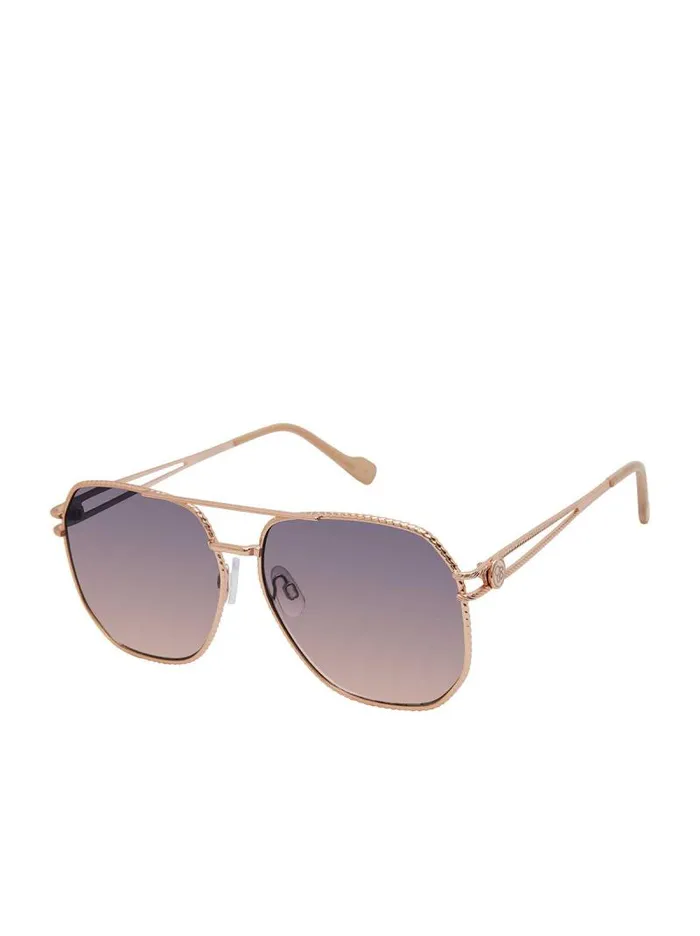 Women Jessica Simpson Sunglasses Roped Metal Geometric Aviator Sunglasses In Rose Gold Women Jessica Simpson Sunglasses Roped Metal Geometric Aviator Sunglasses In Rose Gold