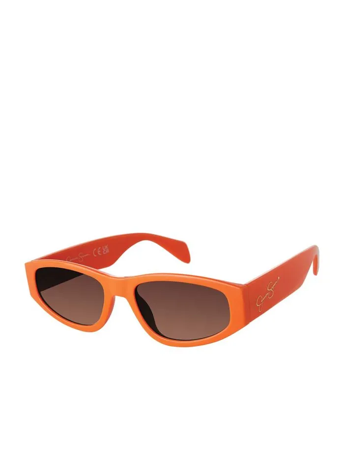 Women Jessica Simpson Sunglasses Vintage Oval Sunglasses In Orange