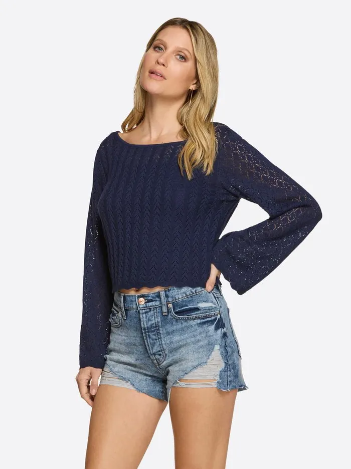 Women Jessica Simpson Tops and Tees Taytum Sweater In Ocean Cavern