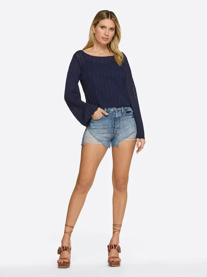 Women Jessica Simpson Tops and Tees Taytum Sweater In Ocean Cavern