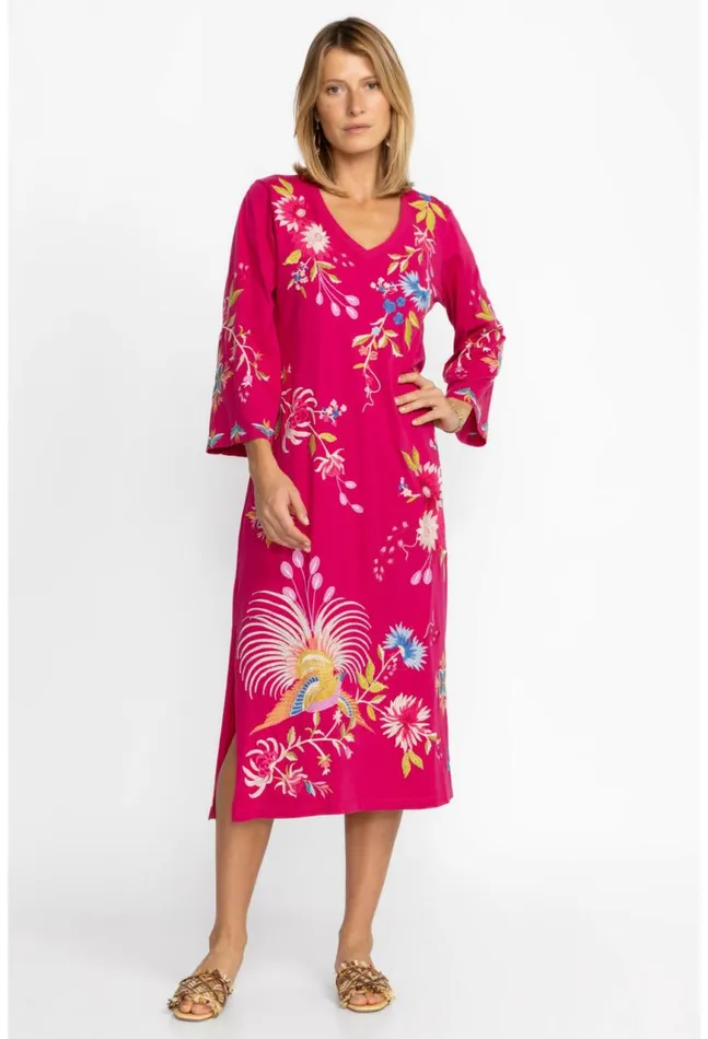 Women Julie Kimono Sleeve Tee Dress Navy Johnny Was Dresses